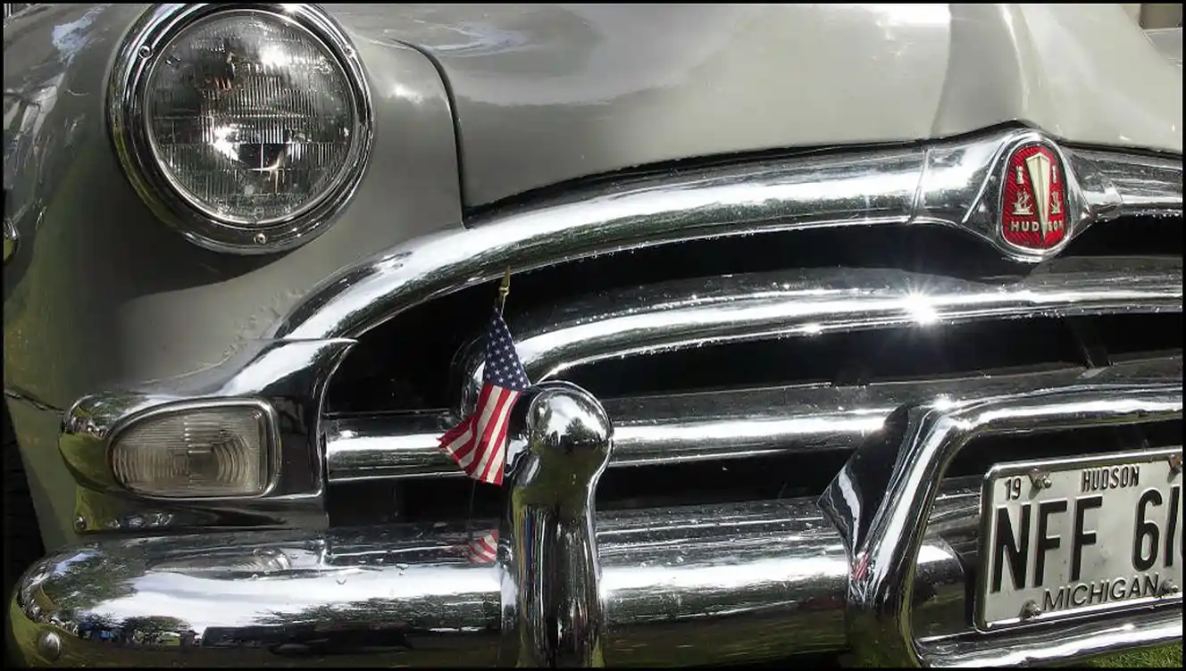 hudson hornet american car front grill and bumper chrome