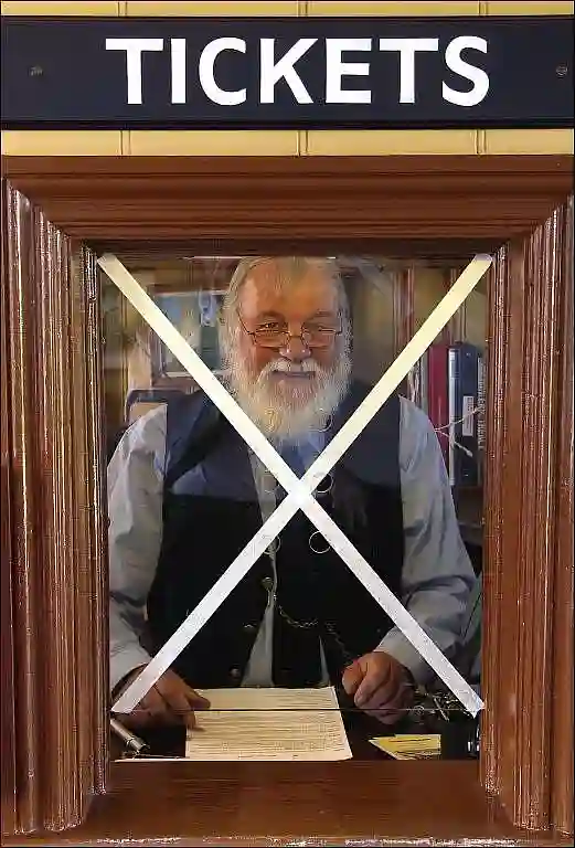 ticket clerk at railway ticket office