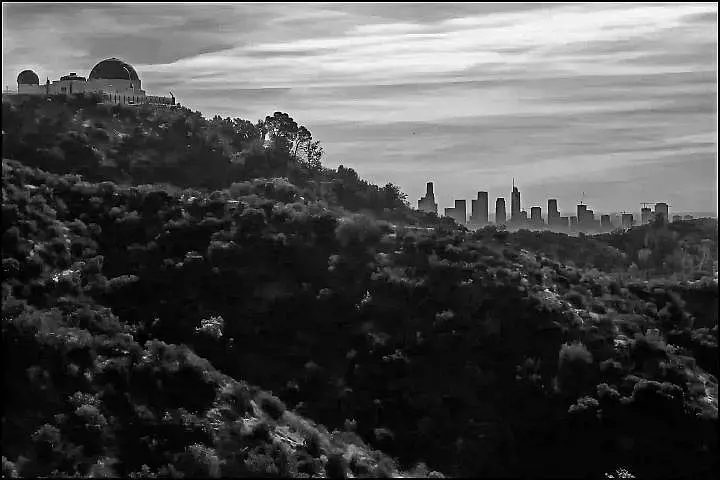 Los Angeles skyline seen from the Hollywood hills