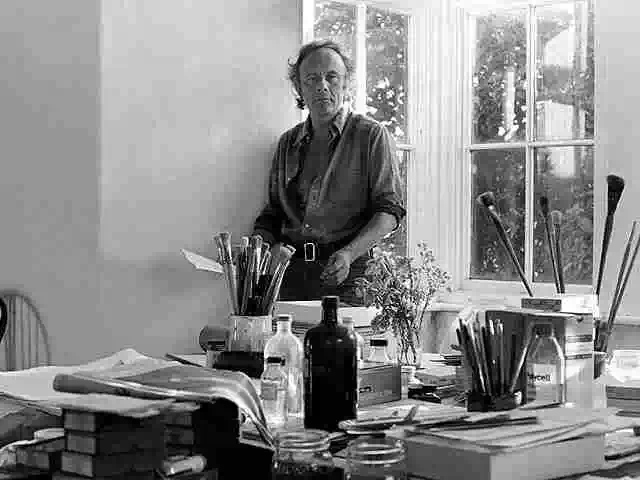 british painter patrick heron in his studio